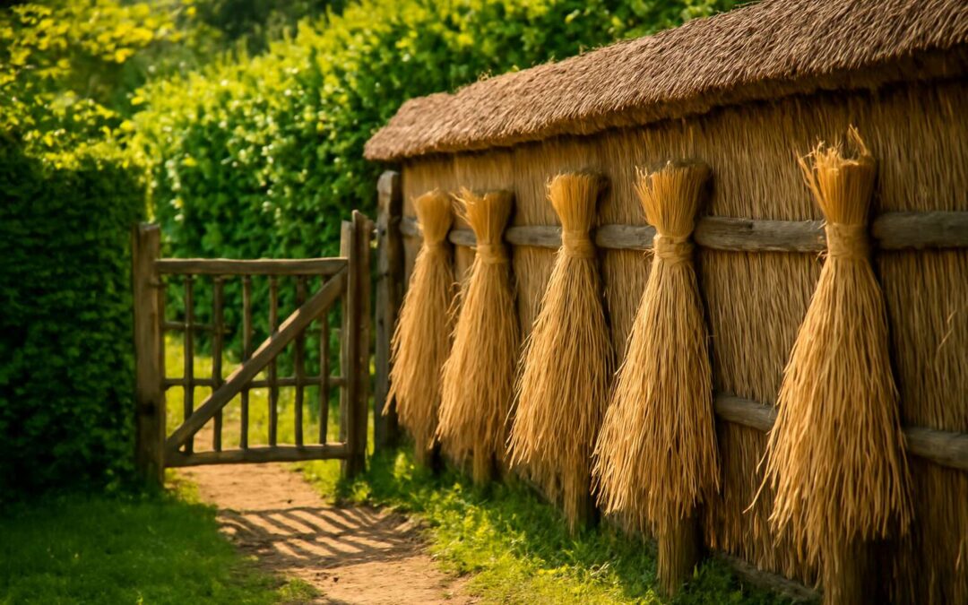 Elevate your garden with thatching fence design ideas and rustic charm.