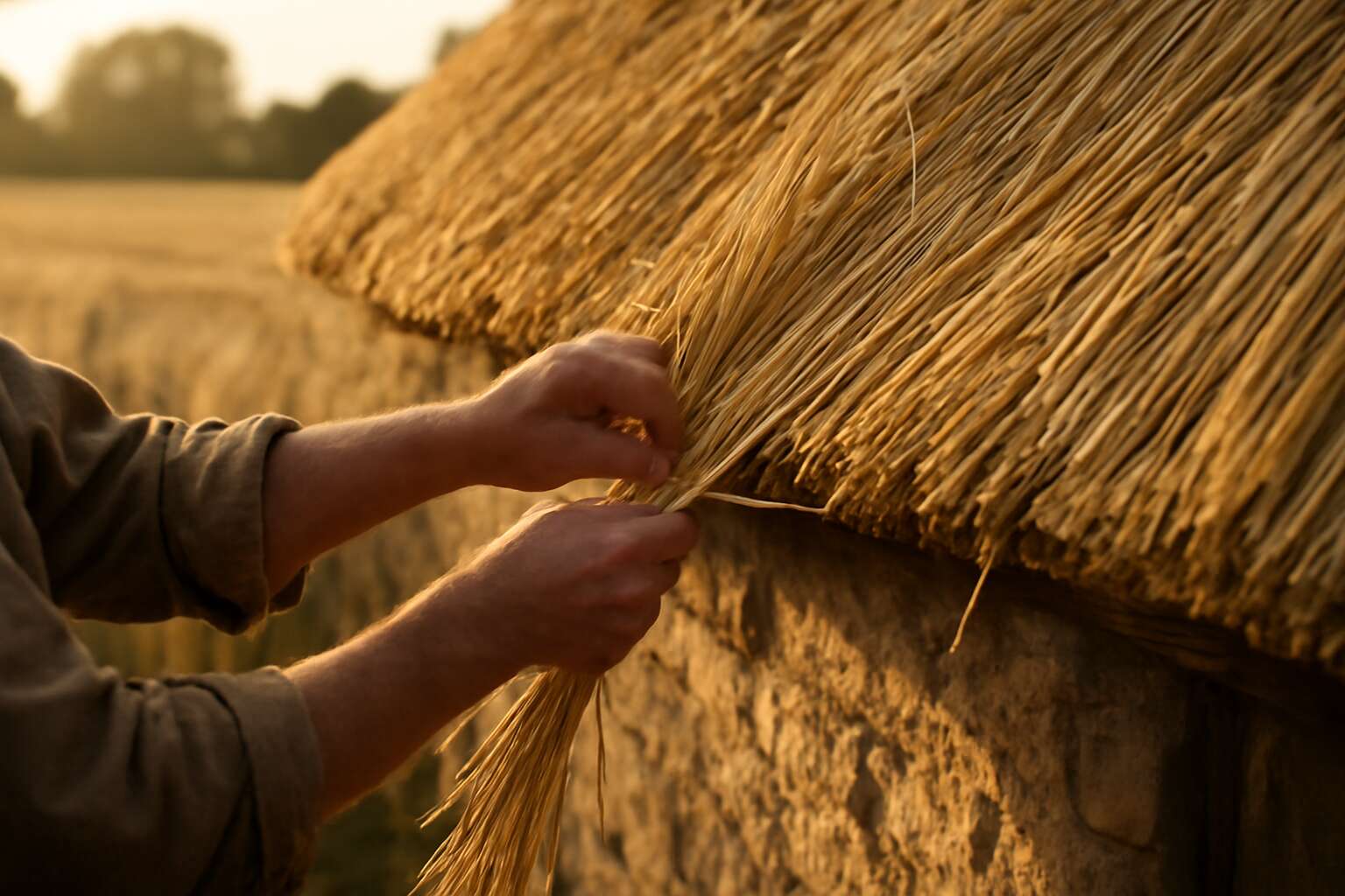 Thatching Material Secrets of thatching wheat: Transforming straw into rustic shelter ...