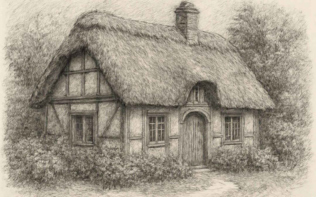 thatch roof sketch: bring rustic charm to your cottage vibe.