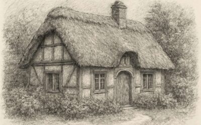 thatch roof sketch: bring rustic charm to your cottage vibe.