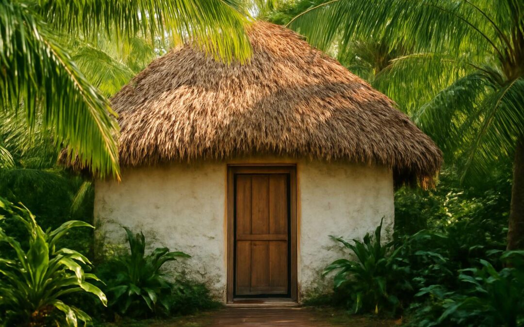 Escape to a sunlit thatch roof hut: rustic charm and simple paradise